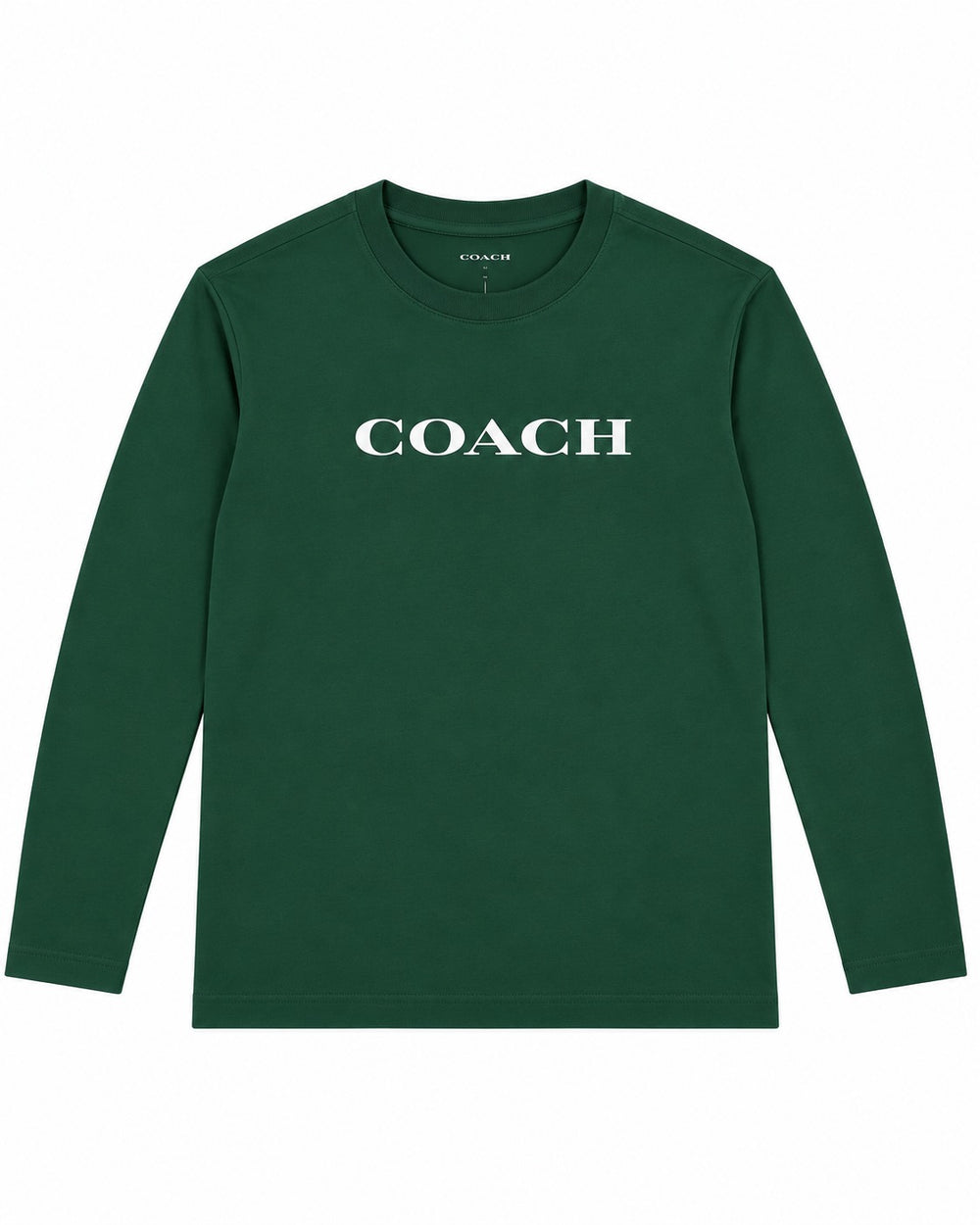 PLAYERA CABALLERO COACH CUELLO REDONDO VERDE LOGO COACH BLANCO M