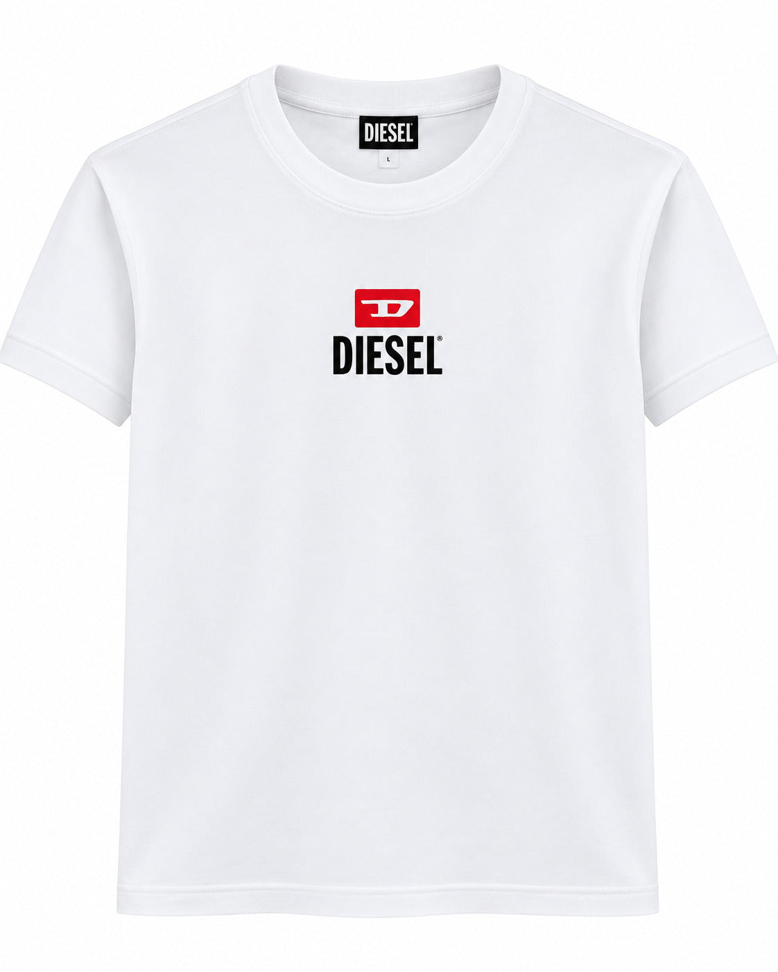 PLAYERA CABALLERO DIESEL CUELLO REDONDO BLANCO LOGO DIESEL L