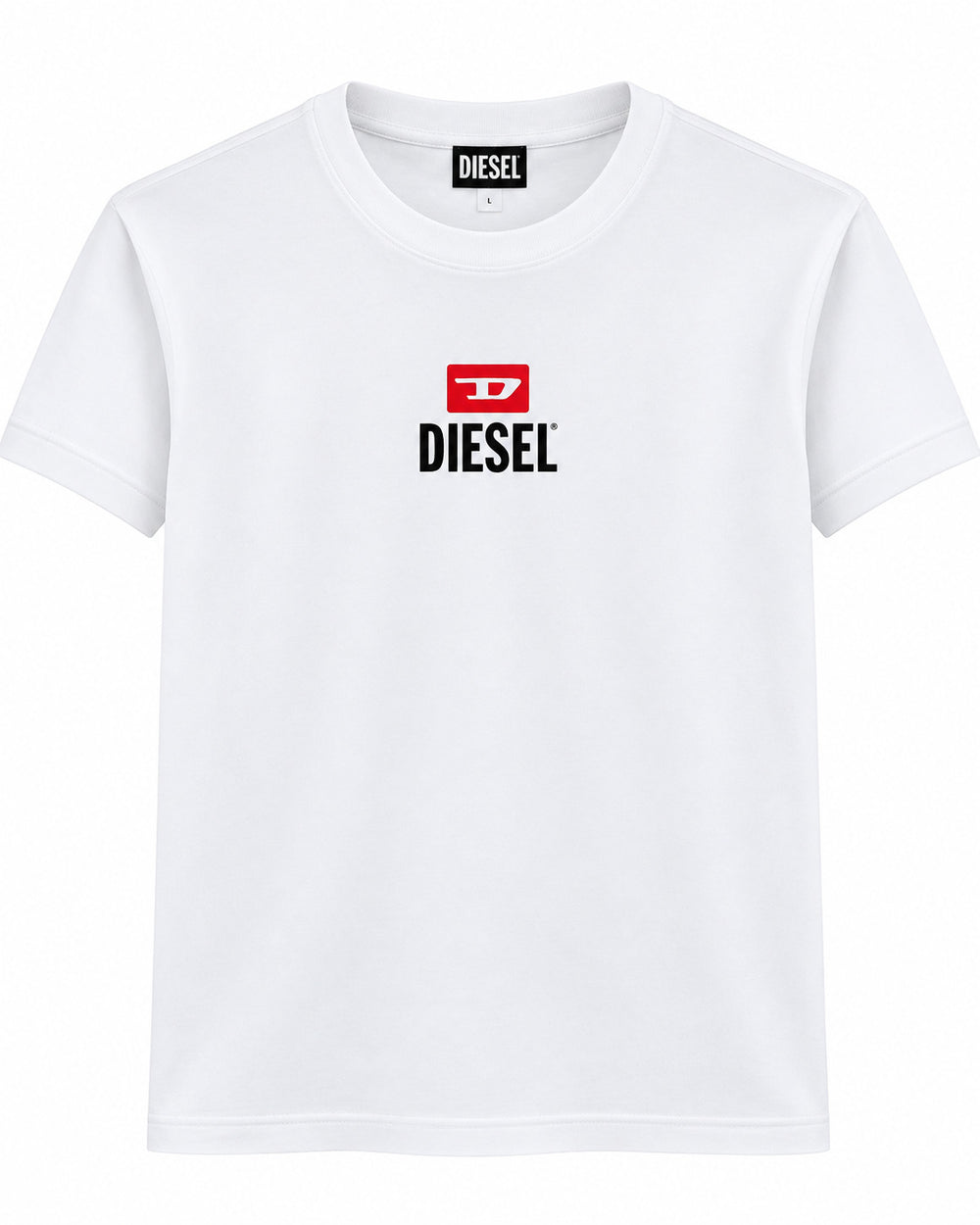 PLAYERA CABALLERO DIESEL CUELLO REDONDO BLANCO LOGO DIESEL L