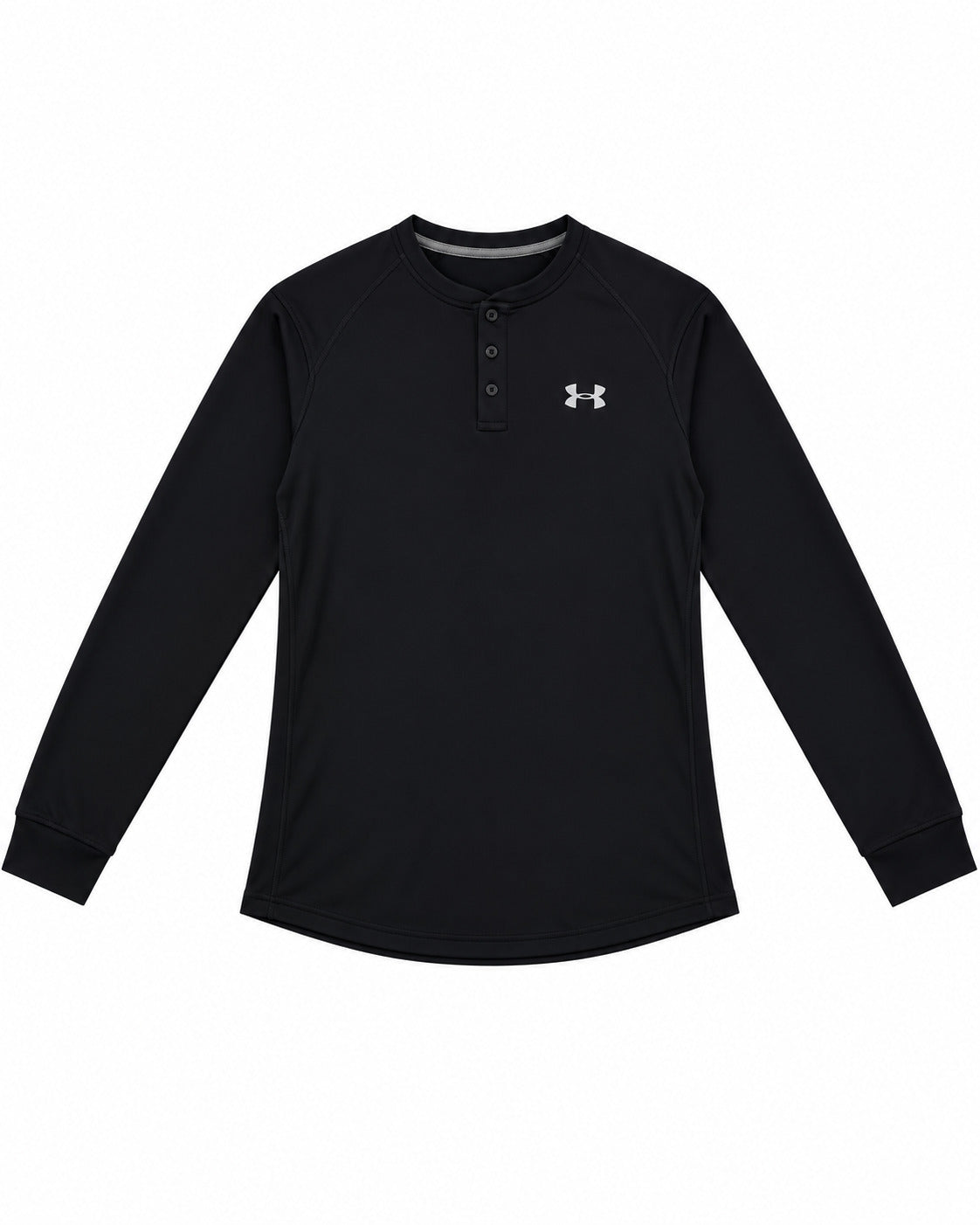 PLAYERA CABALLERO UNDER ARMOUR CUELLO REDONDO MANGA LARGA NEGRA BOTONES S