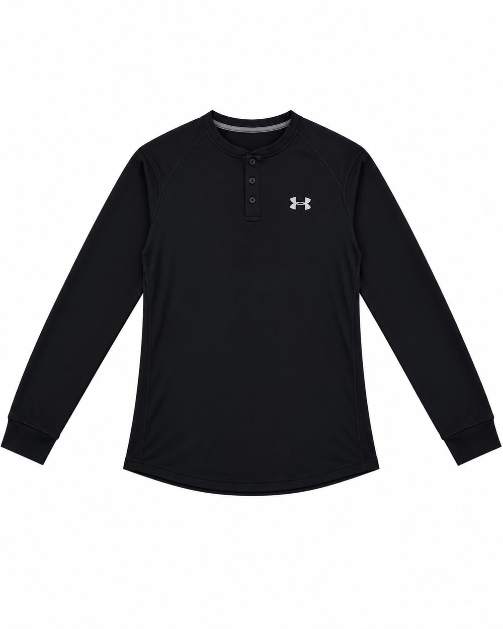PLAYERA CABALLERO UNDER ARMOUR CUELLO REDONDO MANGA LARGA NEGRA BOTONES S