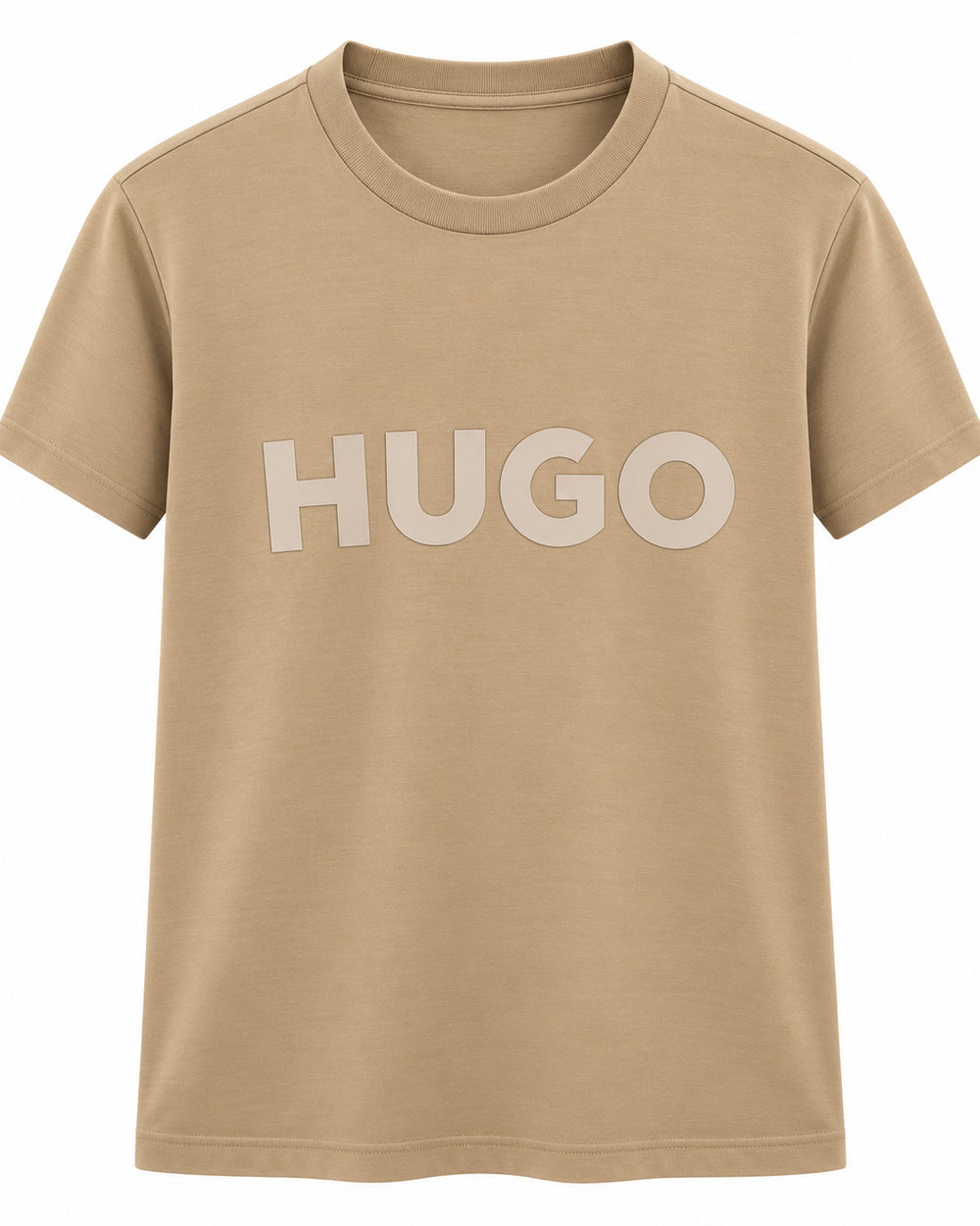 PLAYERA CABALLERO HUGO BOSS CUELLO REDONDO VERDE SECO LOGO 3D HUGO M