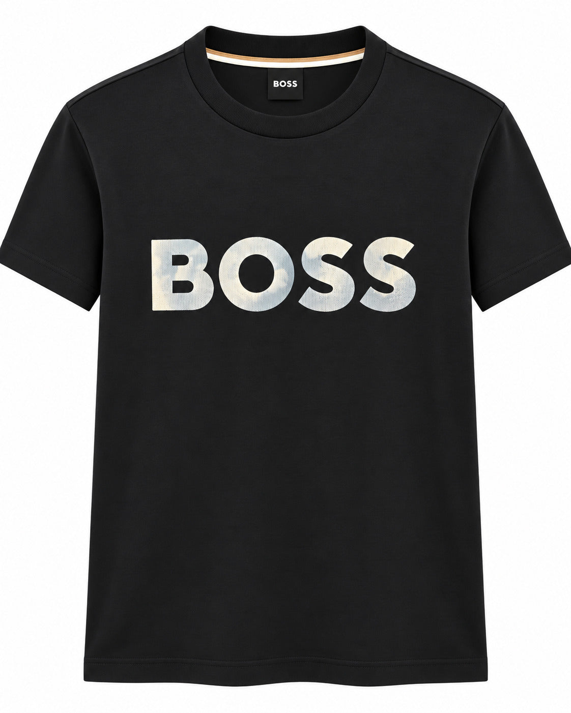 PLAYERA CABALLERO HUGO BOSS CUELLO REDONDO AZUL NAVY LOGO BOSS BORDADO BLANCO CON AZUL M