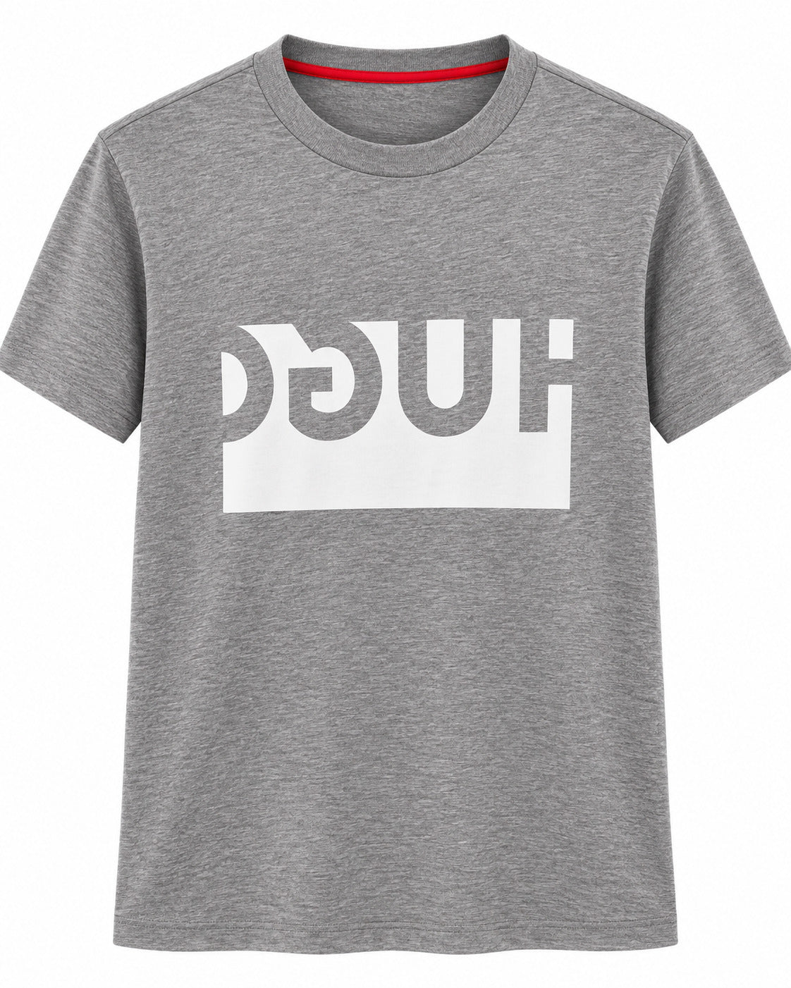 PLAYERA CABALLERO HUGO BOSS CUELLO REDONDO GRIS LOGO REVERSO HUGO BLANCO M