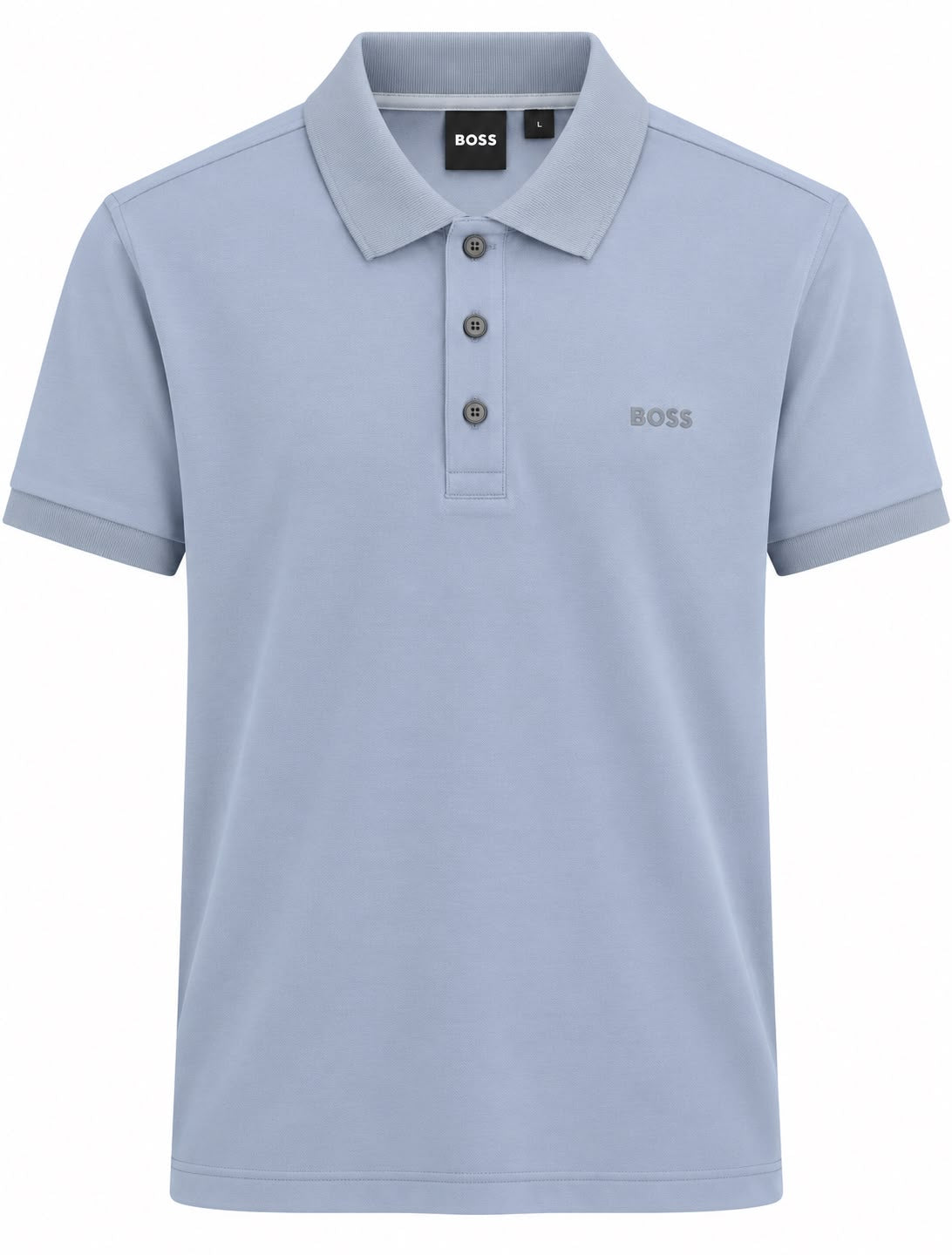 PLAYERA CABALLERO HUGO BOSS T POLO AZUL CIELO BOTONES MONOG M