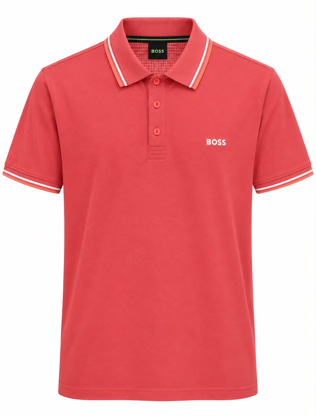 PLAYERA CABALLERO HUGO BOSS T POLO SALMON BOTONES MONOG M