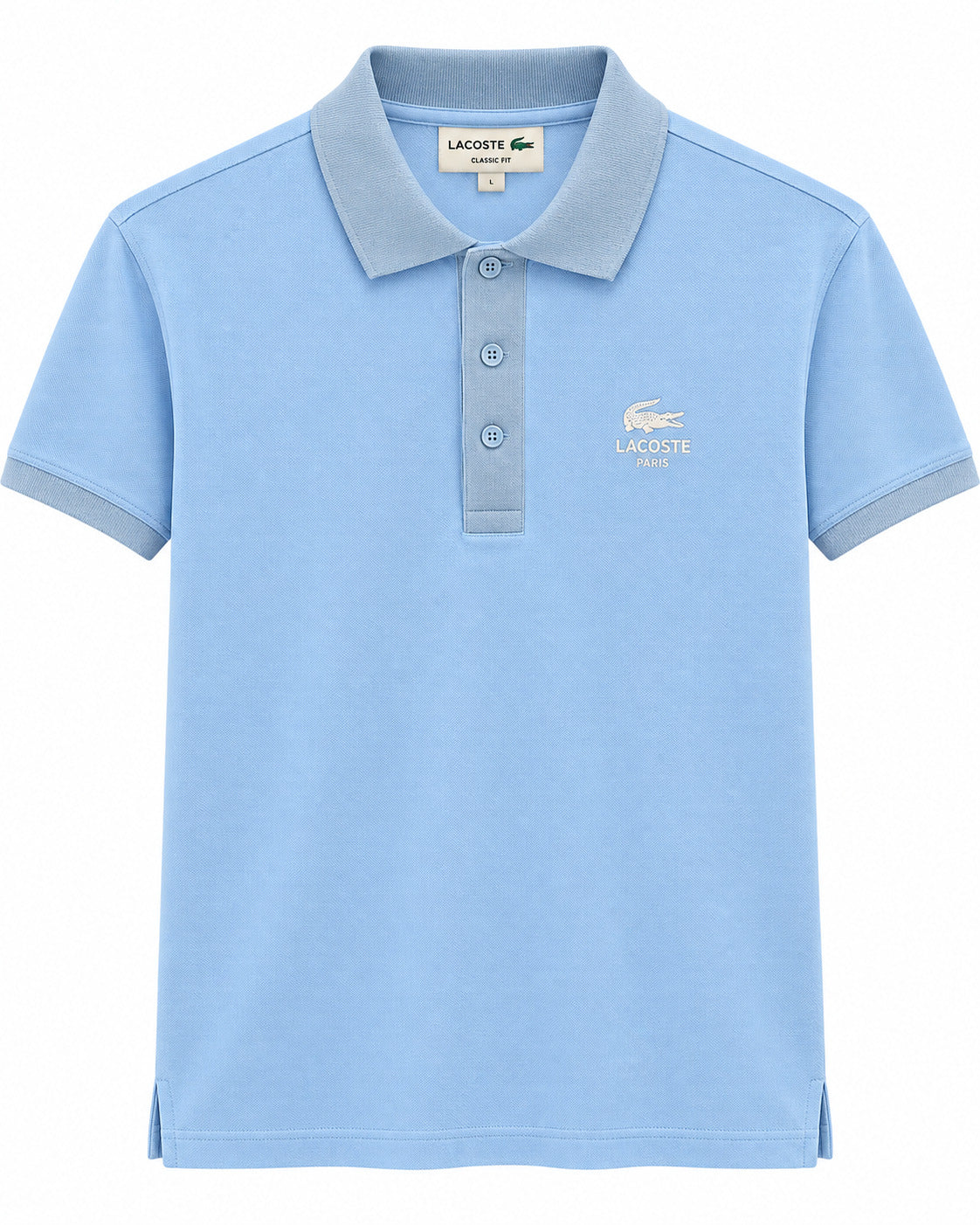 PLAYERA CABALLERO LACOSTE T POLO AZUL CIELO LOGO PH272351 HBP XXS