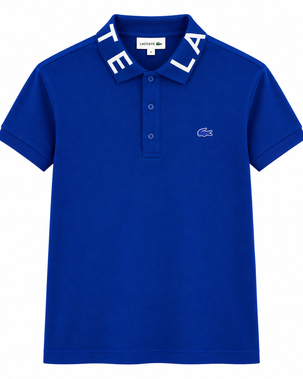 PLAYERA CABALLERO LACOSTE T POLO AZUL REY MARCA CUELLO BLANCA PH749551 HBM 4XL