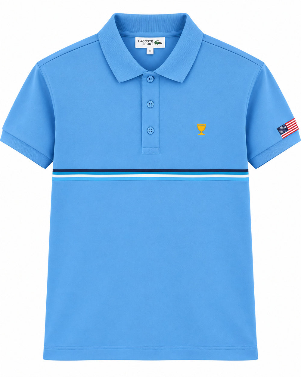 PLAYERA CABALLERO LACOSTE T POLO AZUL LICRA LOGO TROFEO DH816151 A75 S