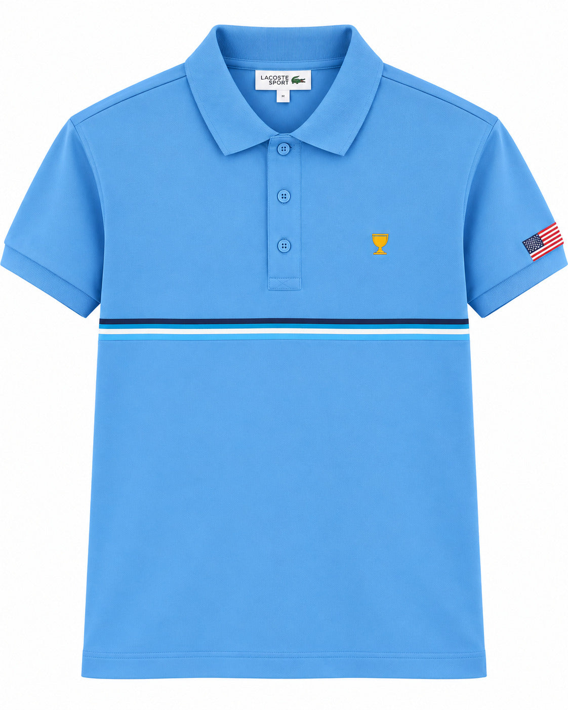 PLAYERA CABALLERO LACOSTE T POLO AZUL LICRA LOGO TROFEO DH816151 A75 S