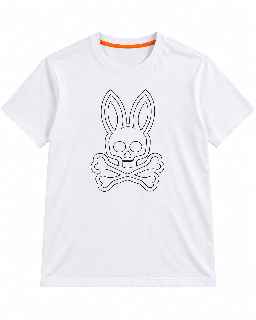 PLAYERA CABALLERO PSYCHO BUNNY CUELLO REDONDO BLANCA LOGO PUNTEADO NEGROS 5