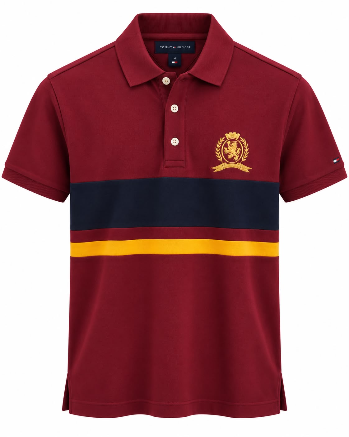 PLAYERA CABALLERO TOMMY H T POLO TINTA FRANJA AMARILLA XM06305500 VLP M