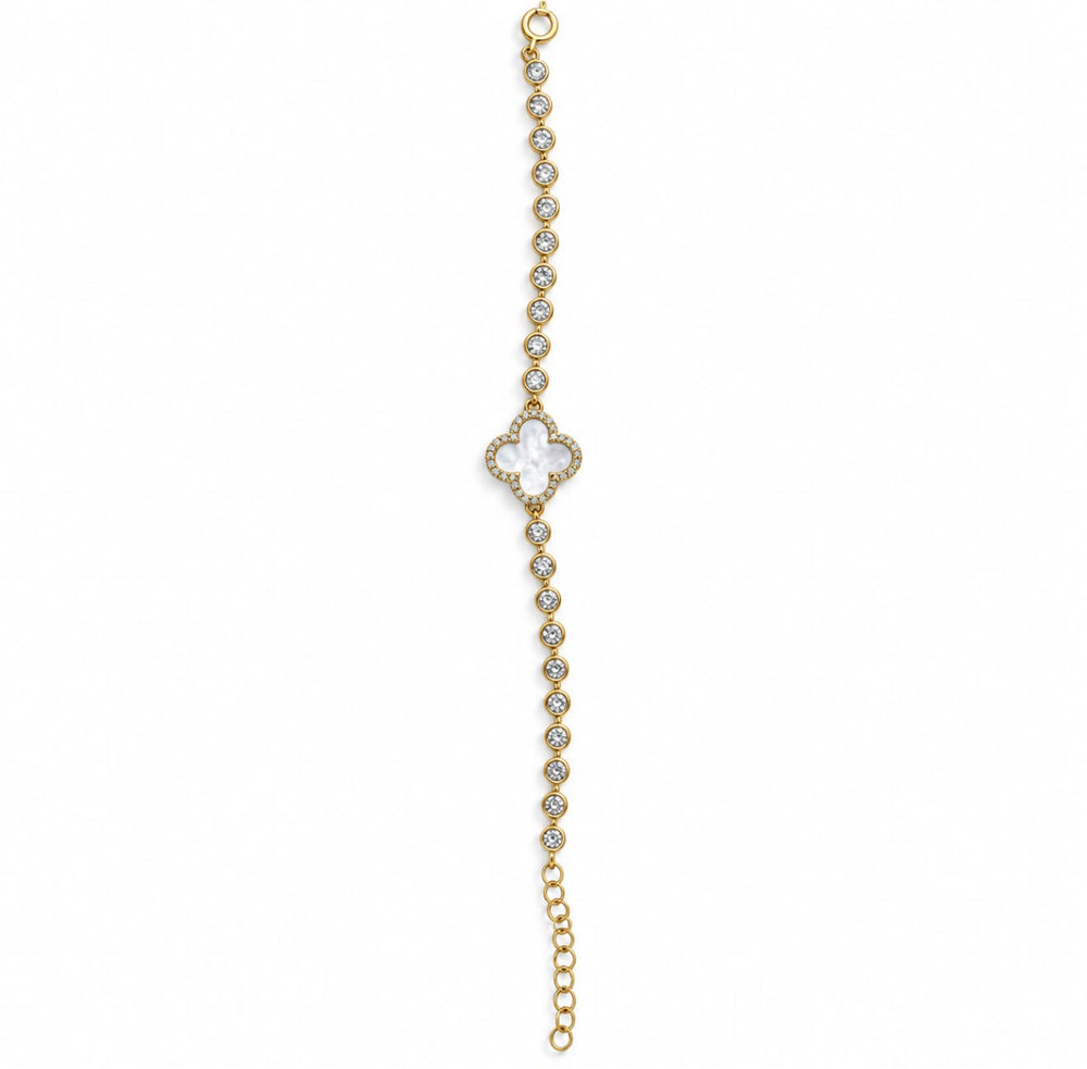 PULSERA ESTILO VAN CLEEF METAL ESTILO 10 DIAM/DORADA