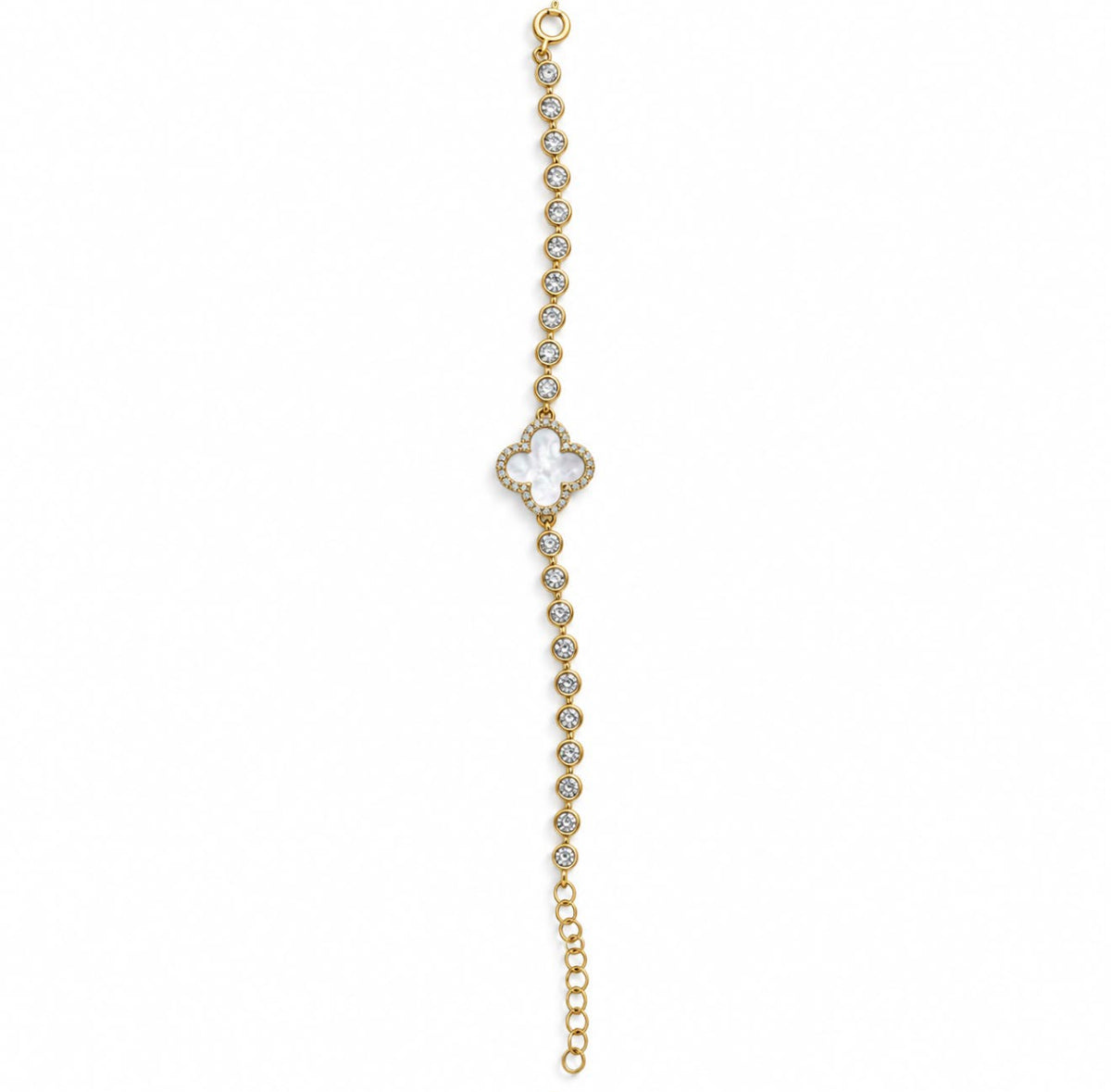 PULSERA ESTILO VAN CLEEF METAL ESTILO 10 DIAM/DORADA