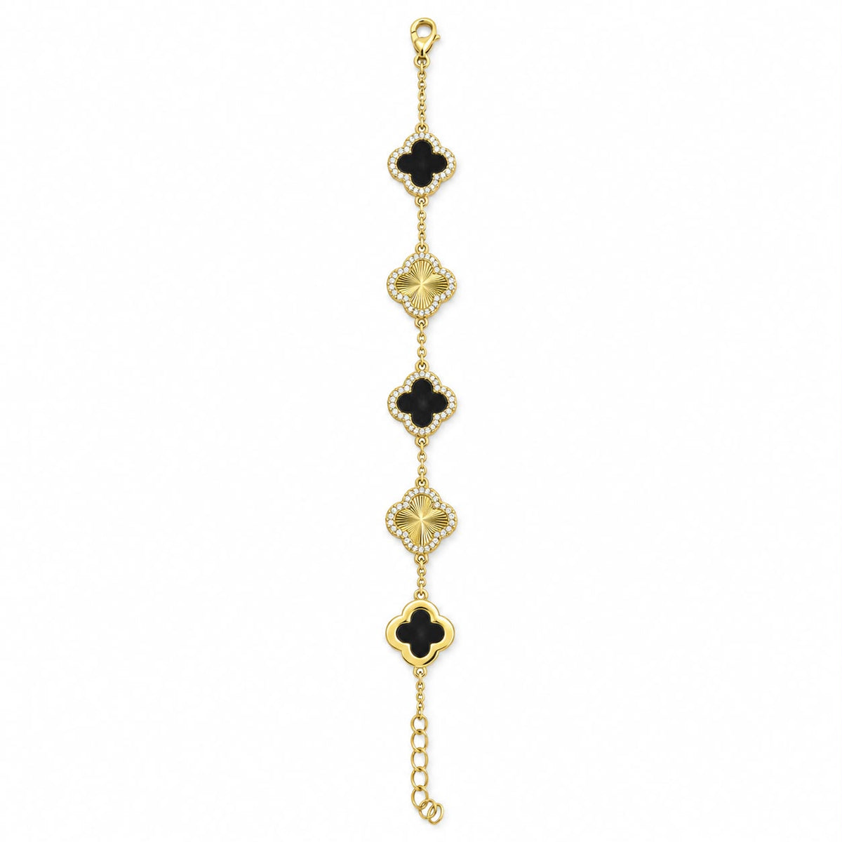 PULSERA ESTILO VAN CLEEF METAL ESTILO 4 DORADO BI TONO