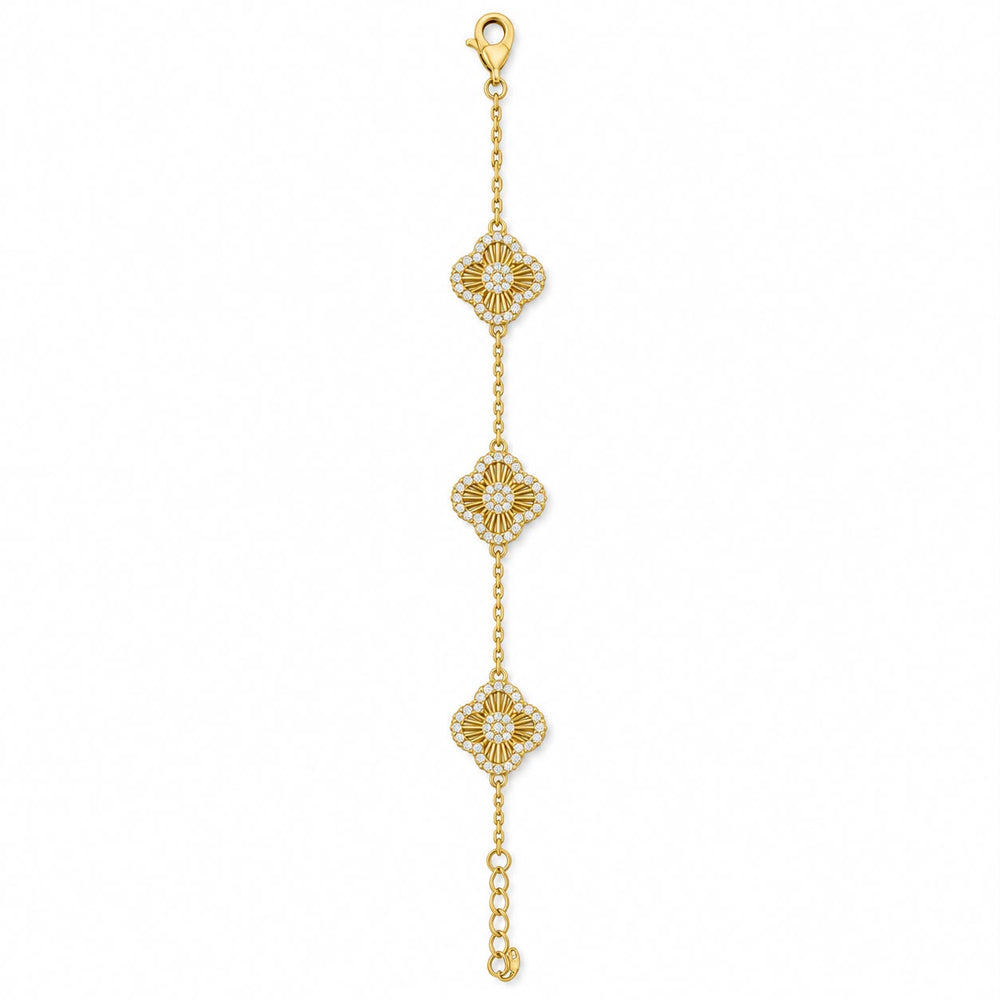PULSERA ESTILO VAN CLEEF METAL ESTILO 9 DIAMANTES
