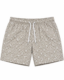 SHORT DE BAÑO HOLYSTER CAFÉ CUADROSCUADROS C/FIGURAS