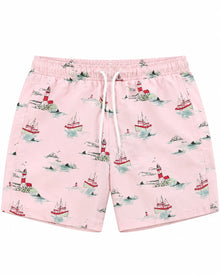 SHORT DE BAÑO HOLYSTER ROSA BARCOS