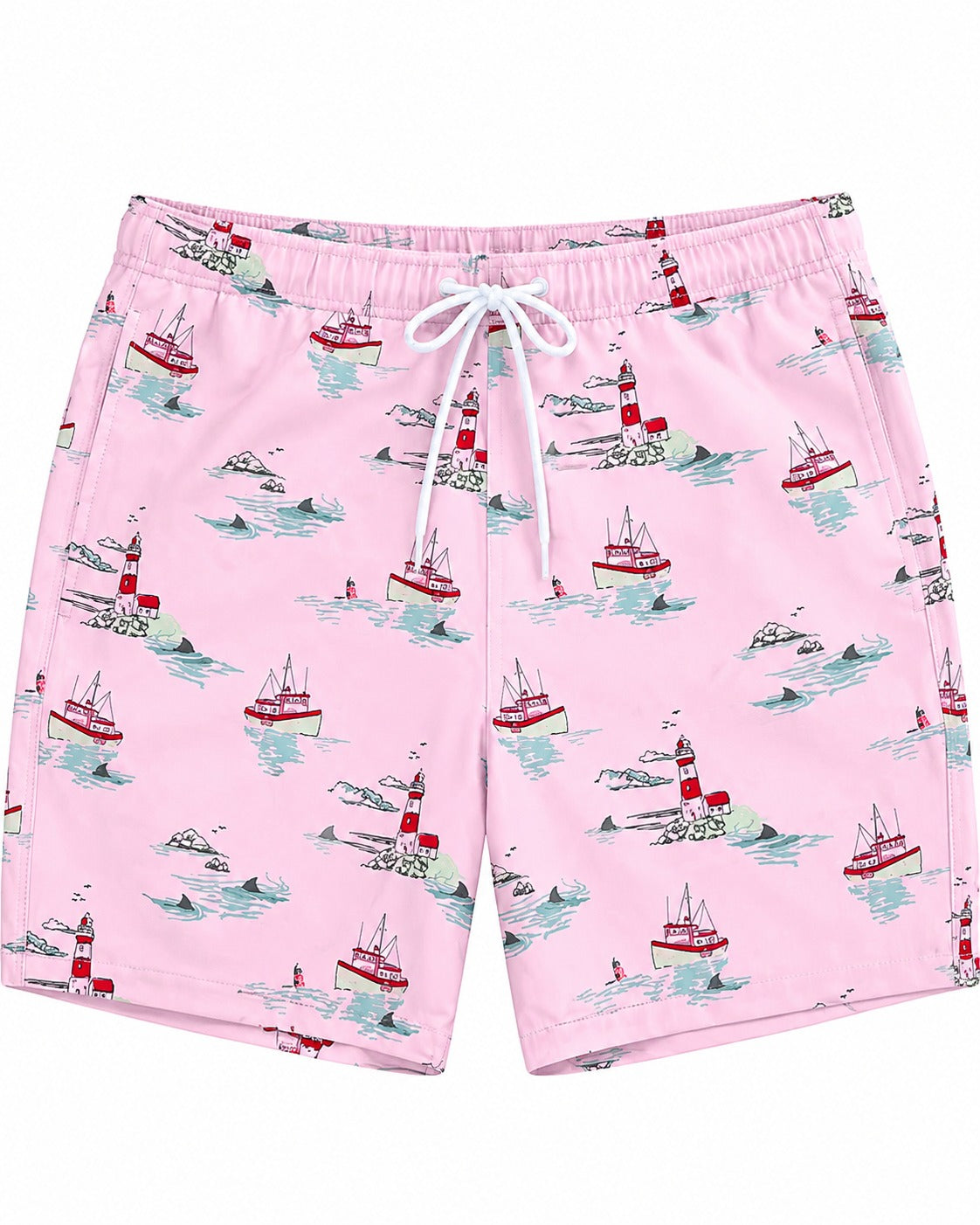 SHORT DE BAÑO HOLYSTER ROSA BARCOS XL