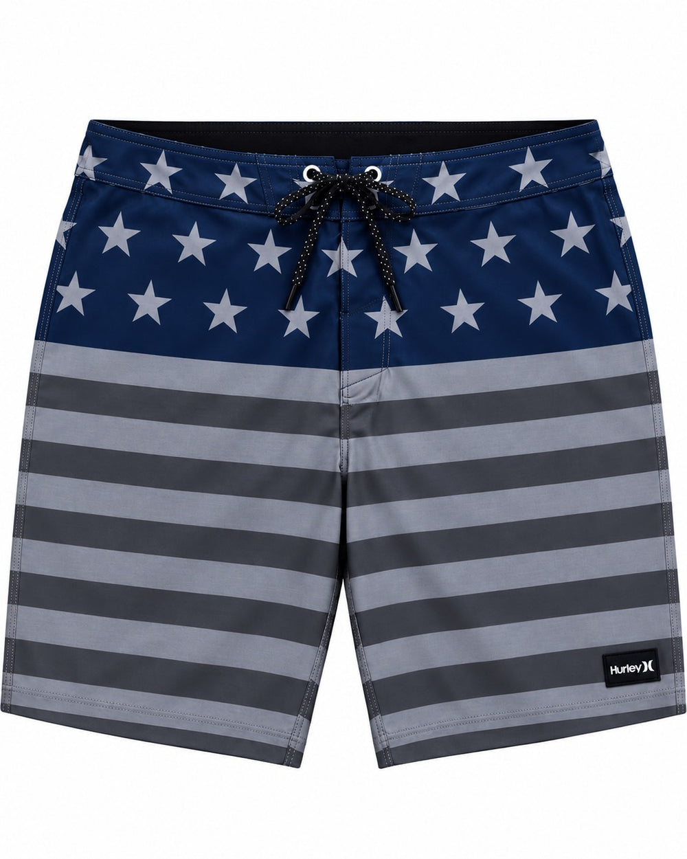 SHORT DE BAÑO HURLEY NEGRO/GRIS RAYADO C/ESTRELLAS