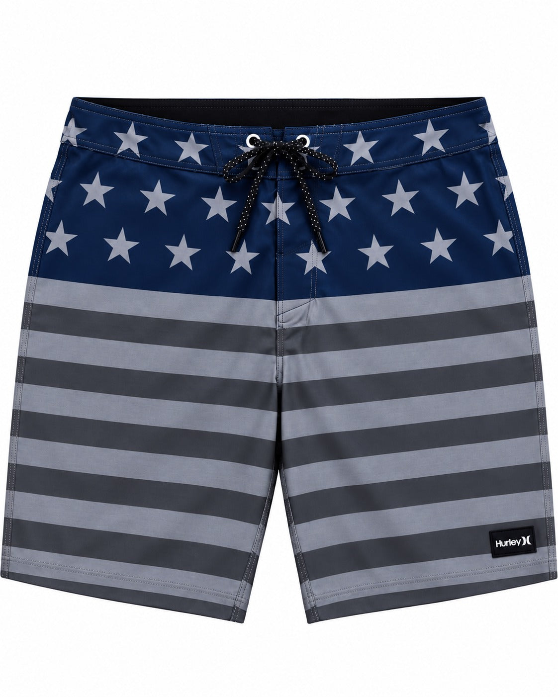 SHORT DE BAÑO HURLEY NEGRO/GRIS RAYADO C/ESTRELLAS