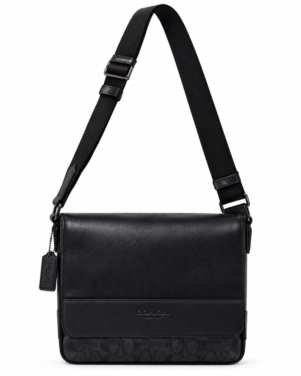 BANDOLERA COACH MONOGRAMA 3D RELIEVE NEGRO
