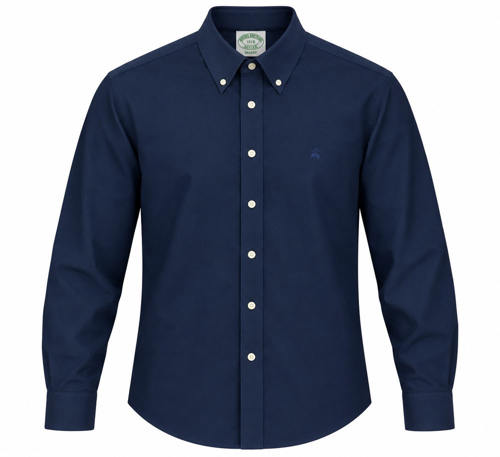 CAMISA BROOK BROTHERS TRADICIONAL MONOGRAMA AZUL NAVI XL