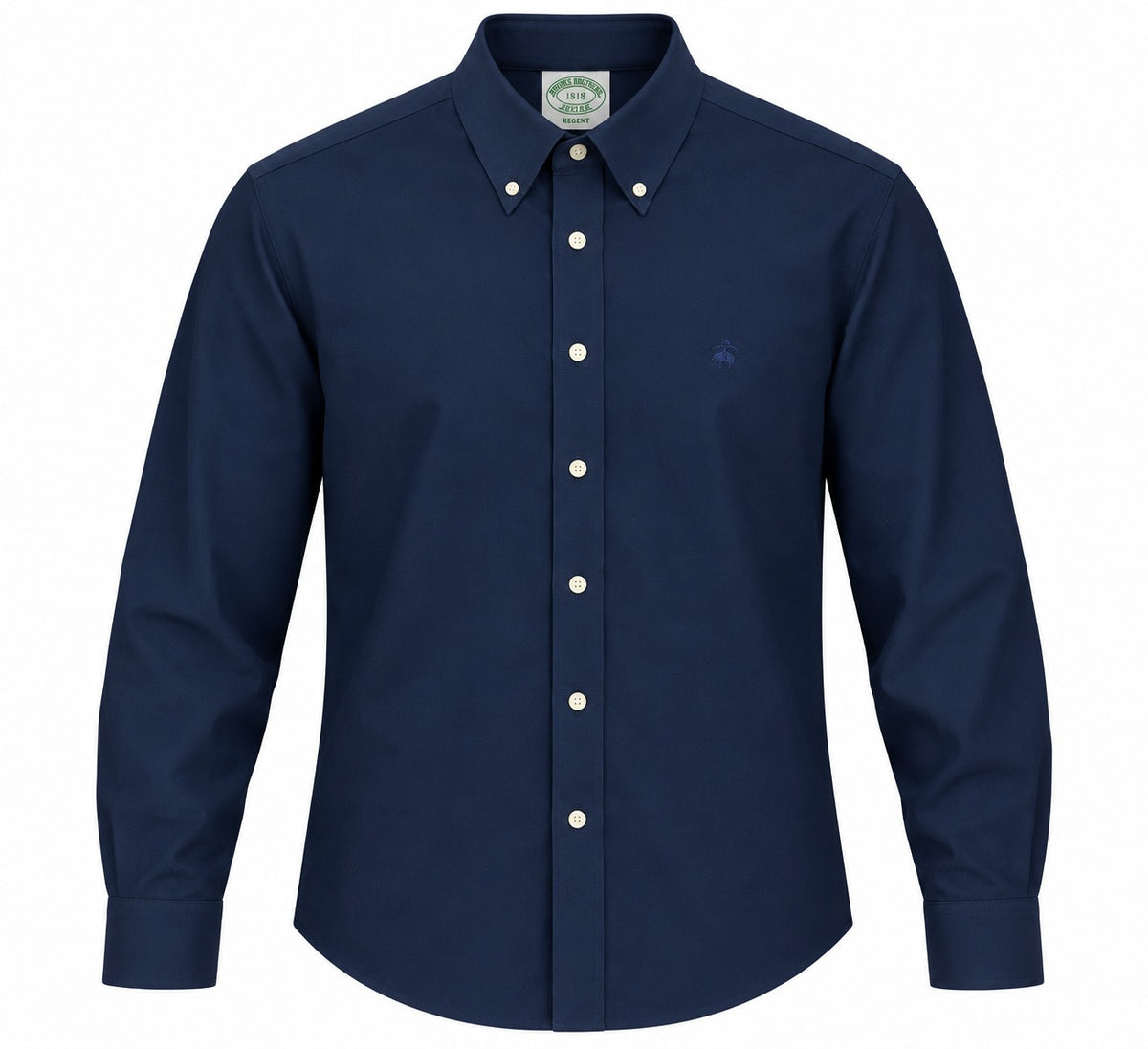 CAMISA BROOK BROTHERS TRADICIONAL MONOGRAMA AZUL NAVI XL