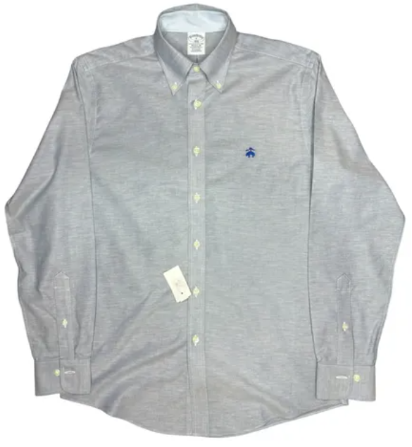 CAMISA BROOK BROTHERS GRIS LISA BOLSILLO