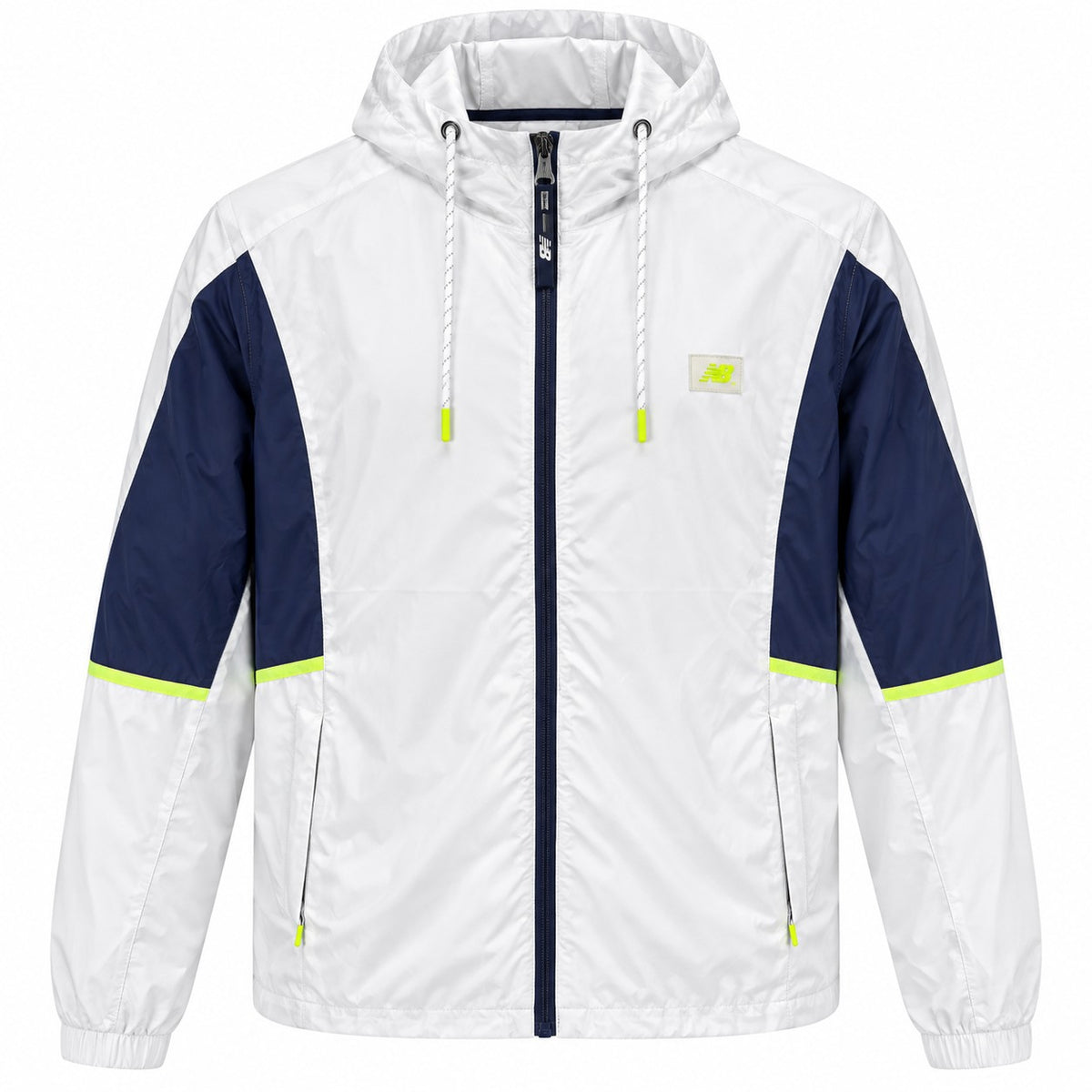 CHAMARRA CABALLERO NEW BALANCE BLANCA CON AZUL/VERDE NEON M
