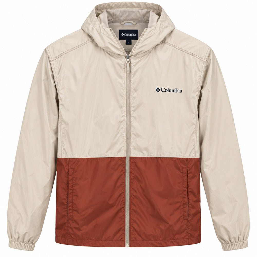 CHAMARRA CABALLERO COLUMBIA BEIGE CON NARANJA Y GORRO M