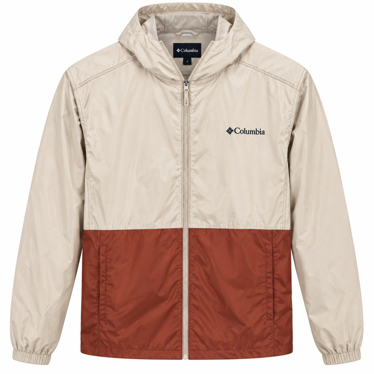 CHAMARRA CABALLERO COLUMBIA BEIGE CON NARANJA Y GORRO M