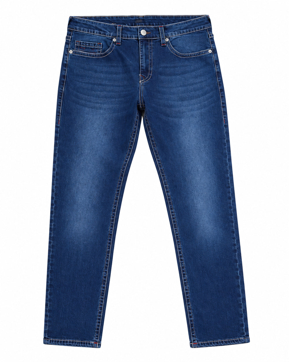 PANTALON TRUE RELIGION GENO RELAXED SLIM MEZCLILLA COSTURA ROJA LOGO 38/32