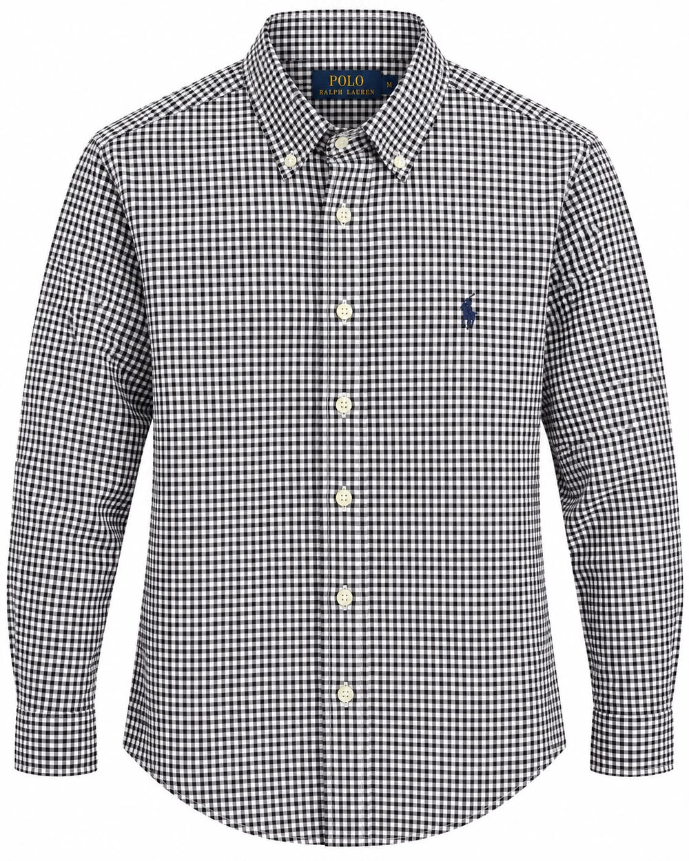 CAMISA PRL SLIM FIT STRETCH BLANCA CUADROS PEQUEÑOS CAFÉ S