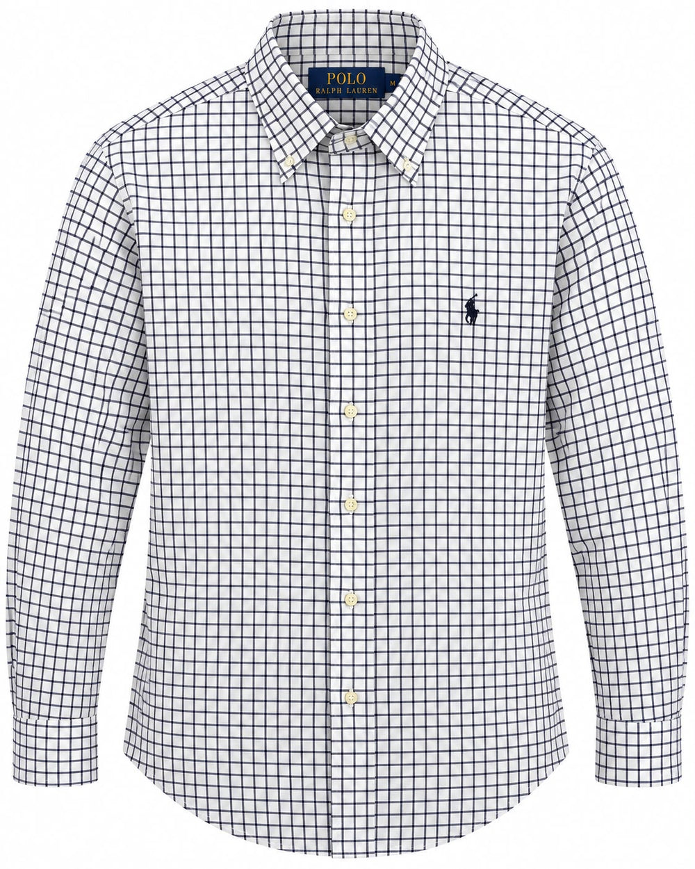 CAMISA PRL SLIM FIT STRETCH BLANCA CUADROS VINO Y NAVY