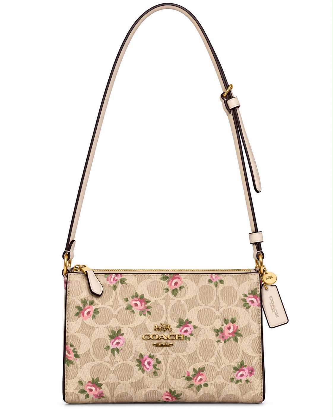 CROSSBODY COACH CBA71 BEIGE FLORES