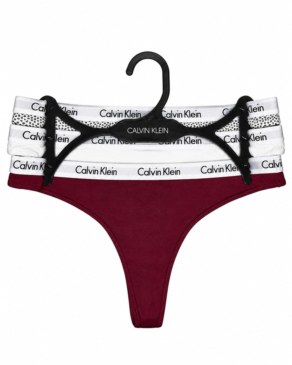 CALZON DAMA CALVIN KLEIN THONG 3 PACK QP2350-004 CORAZONES/BLANCO/TINTO XS