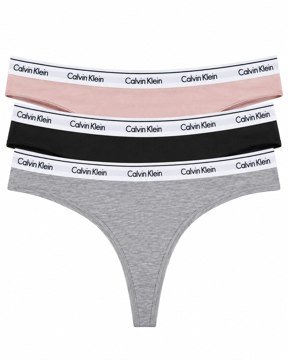 CALZON DAMA CALVIN KLEIN THONG 3 PACK QP2350-301B ROSA/NEGRO/GRIS XL