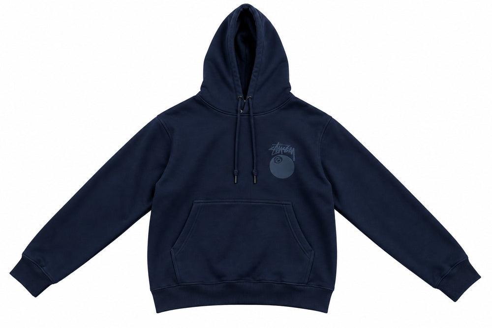 SUDADERA CABALLERO STUSSY NEGRA CON LOGO LETRAS NEGRAS ESPALDA S