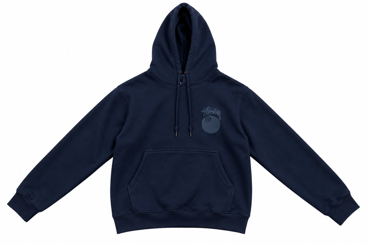 SUDADERA CABALLERO STUSSY NEGRA CON LOGO LETRAS NEGRAS ESPALDA S