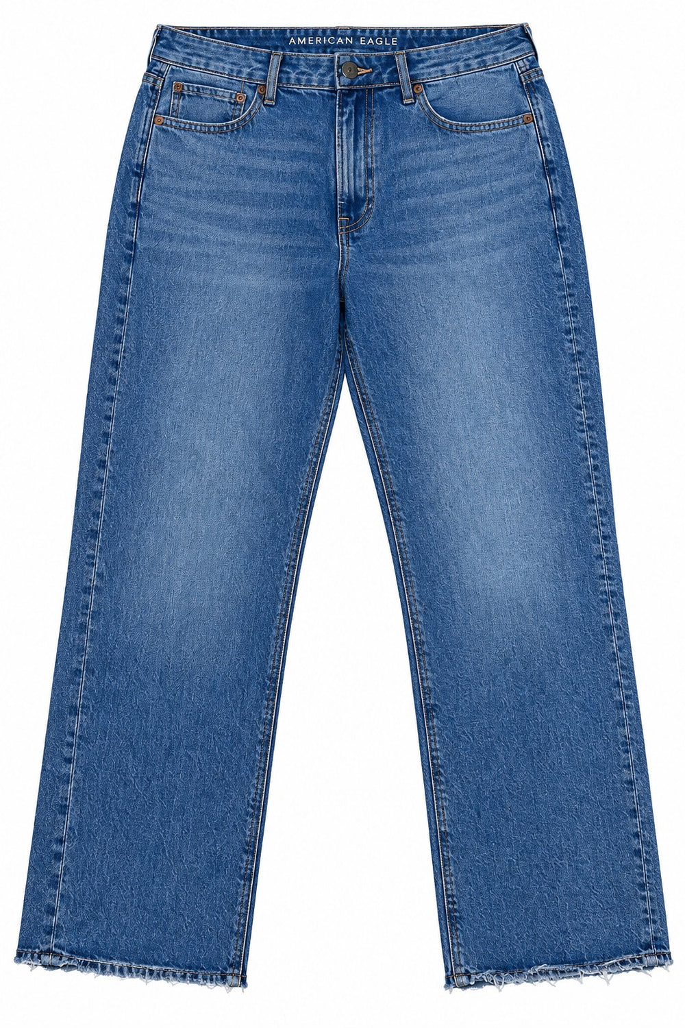 PANTALON AMER. EAGLE COMF STR WAISTBAND 90S BOOTCUT BLUE TIDES COURT TAILLE HAUTE 3829 12