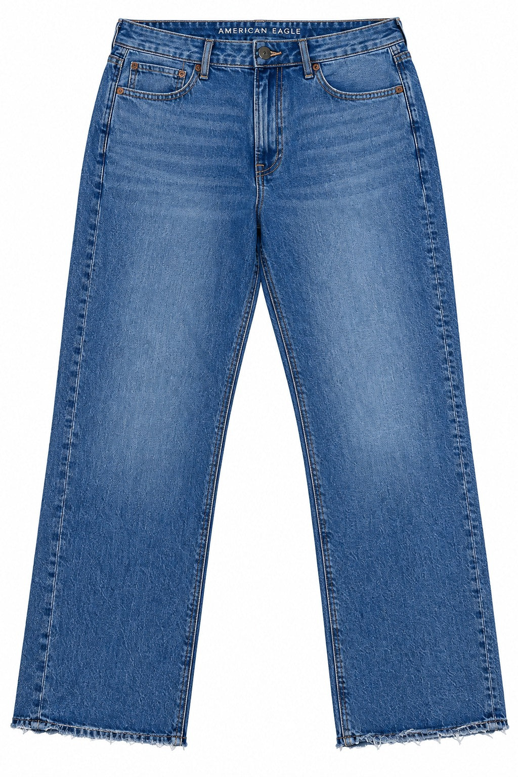 PANTALON AMER. EAGLE COMF STR WAISTBAND 90S BOOTCUT BLUE TIDES COURT TAILLE HAUTE 3829 12