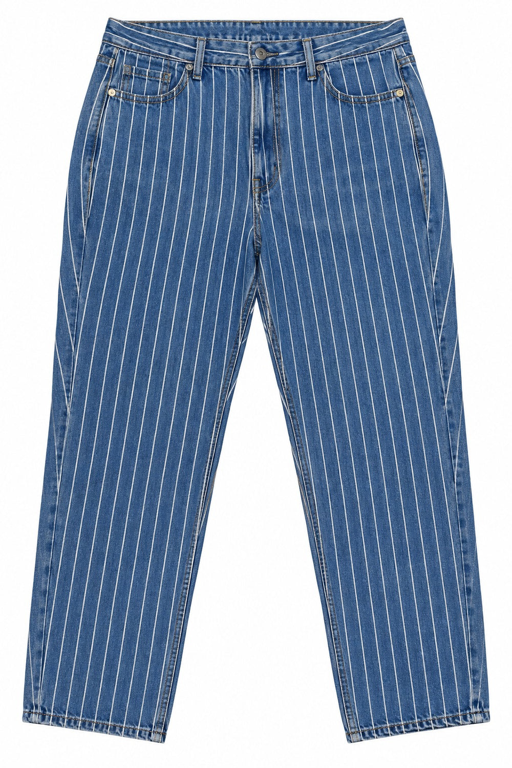 PANTALON AMER. EAGLE MOM JEAN RETRO INDIGO STRIPE TRES COURT TAILLE HAUTE 1522 14