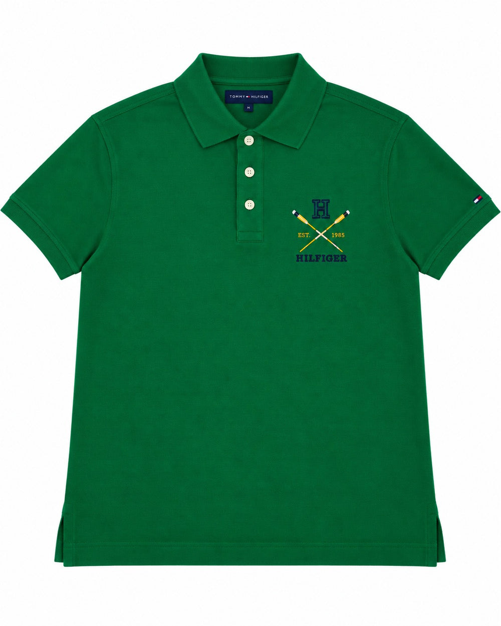 PLAYERA CABALLERO TOMMY H CUELLO T POLO VERDE LOGO AMARILLO XM05644301 L4F M