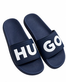 SANDALIAS CABALLERO HUGO BOSS AZUL NAVY CON LETRAS BLANCAS GRANDE