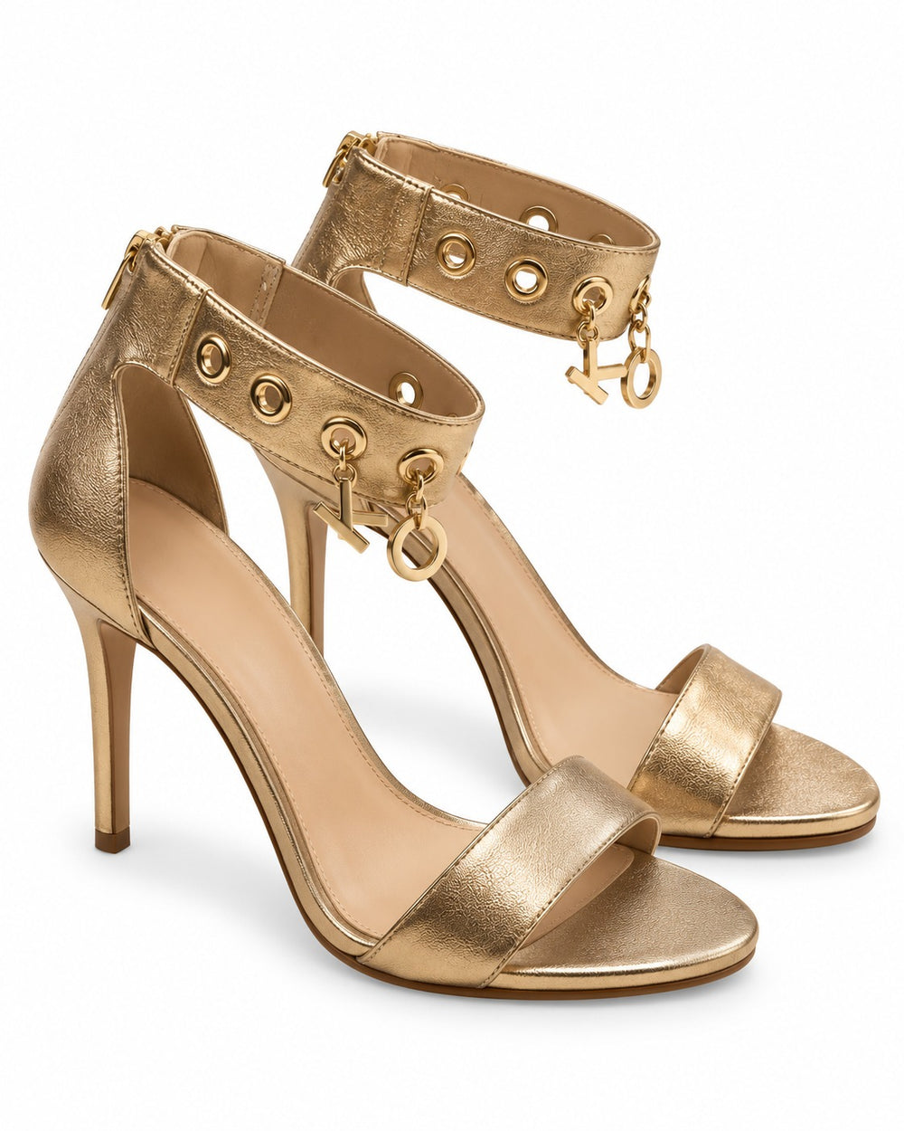 TACONES MK DORADOS DIJE LETRAS COLGANTE 4.5 MX