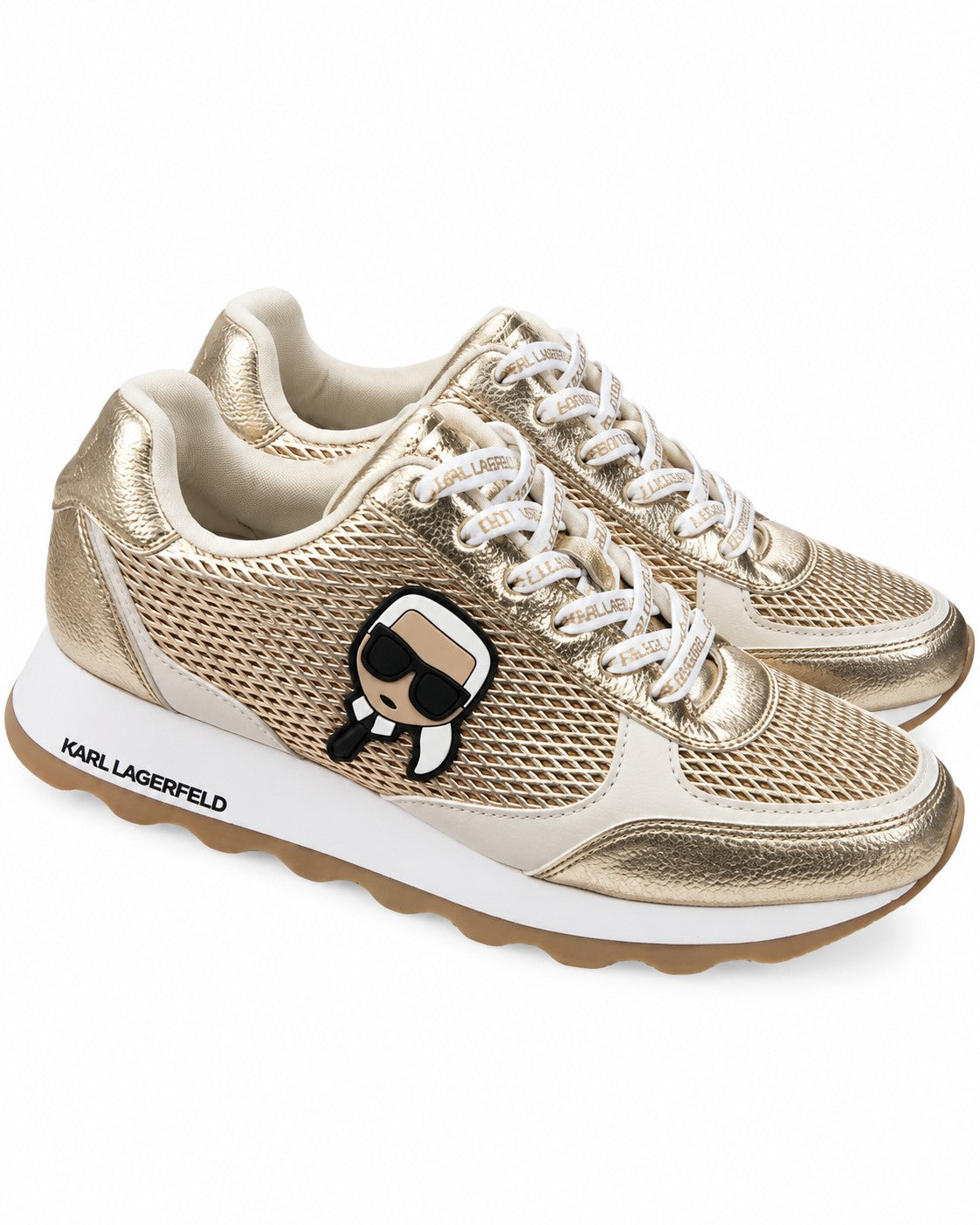 TENIS DAMA KARL LAGARFELD DORADOS C/LOGO ANIMADO PLATAFORMA 5 MX