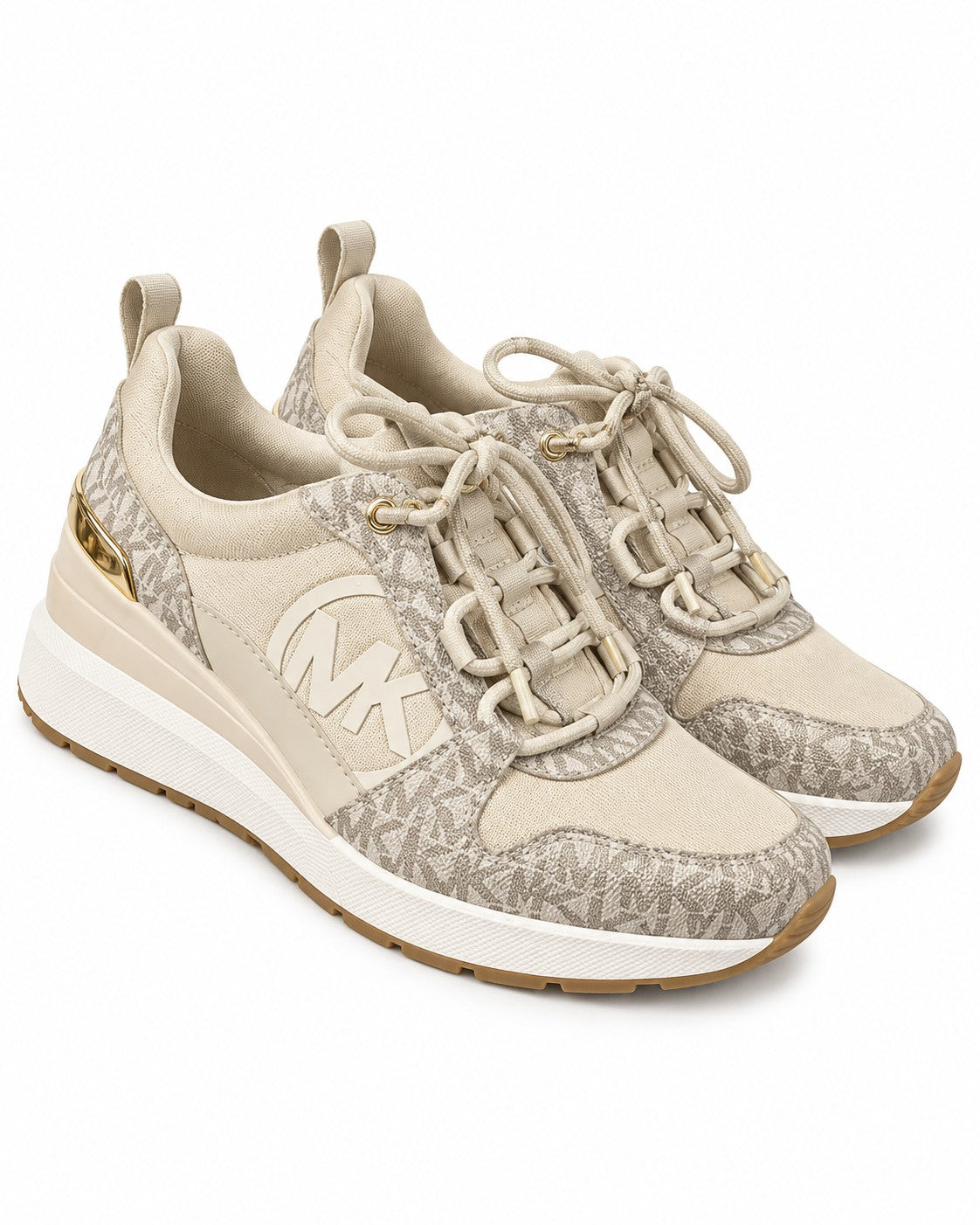 TENIS DAMA MK BBLANCO MONOGRAMA BEIGE PLATAFORMA 5.5 MX