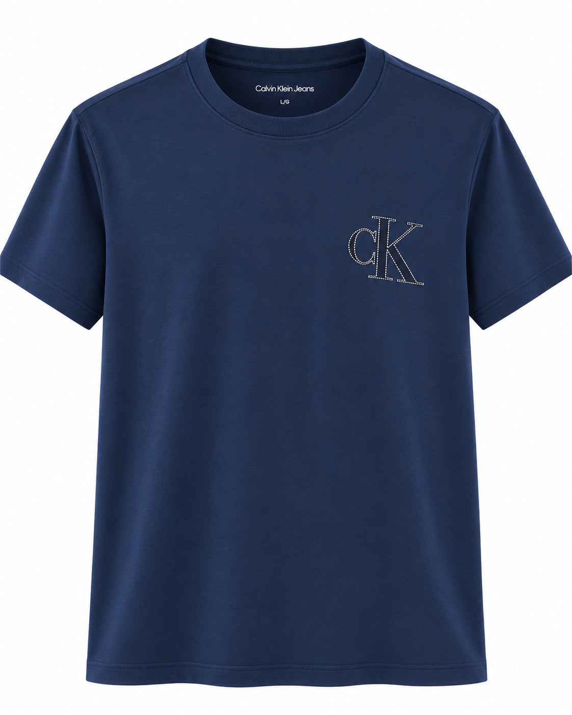 PLAYERA CABALLERO AZUL LOGO CK MORADO M