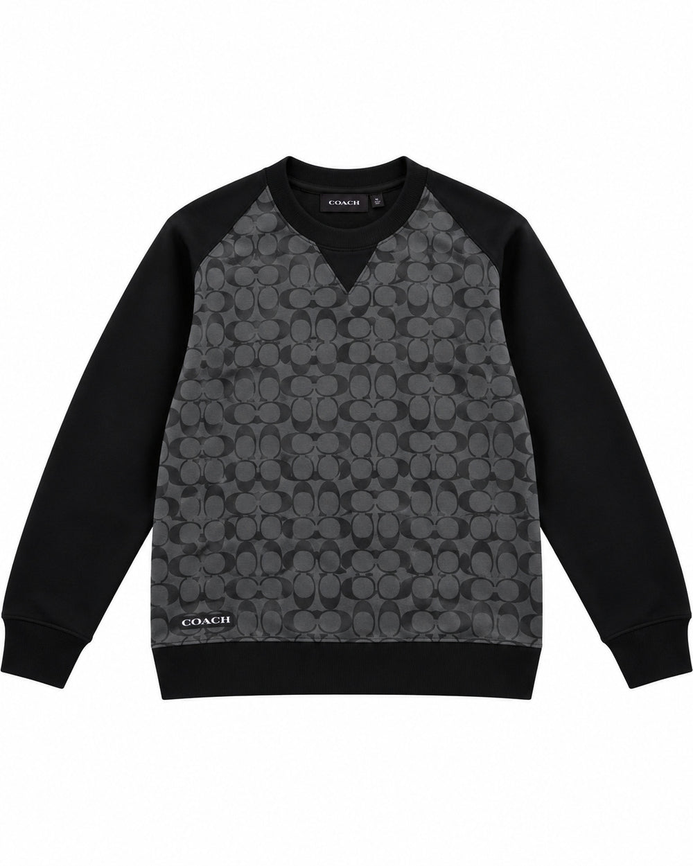 SUDADERA CABALLERO COACH NEGRA CON GRIS MONOGRAMA M